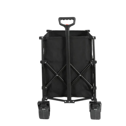 Beach Wagon,Collapsible Wagon 220lbs with Big Wheels Foldable Wagon Carts, Heavy Duty 300L Folding Utility Garden Cart with Big All-Terrain Beach Wheels & Drink Holders. Black-海智集-Default-