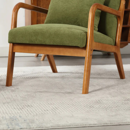 COOLMORE Modern Accent Chair, Solid Wood Padding Lounge Armchairs With One pillow for Living Room, Bedroom, Guest Room (Green)-海智集-Default-