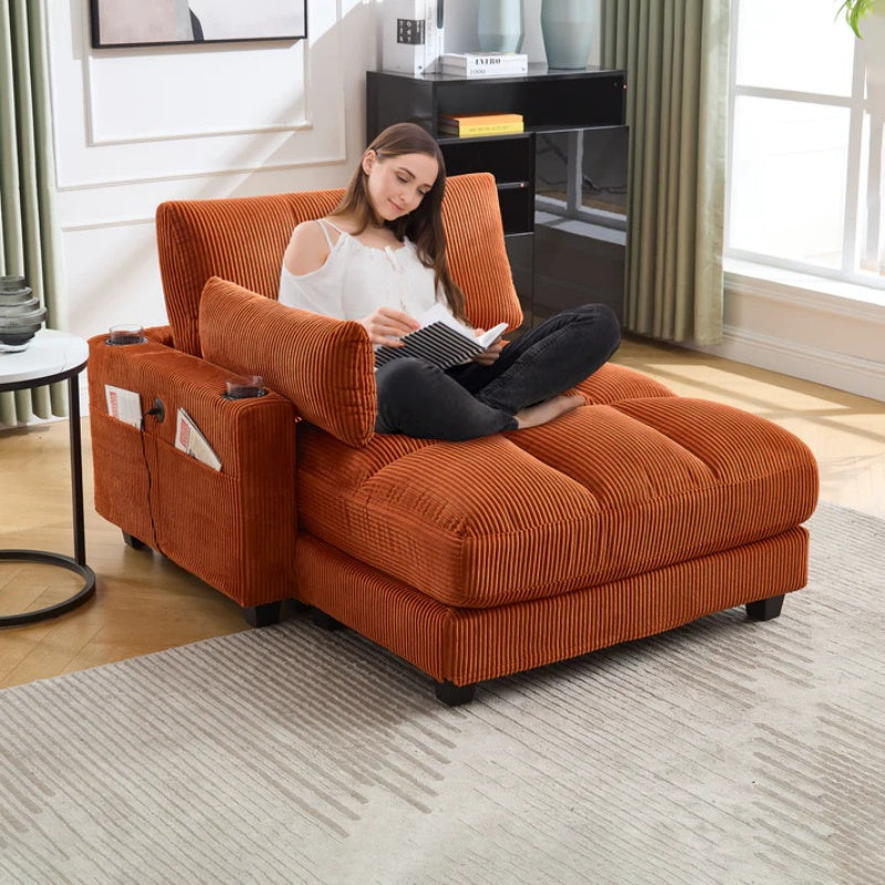 UNITED WE WIN Sleeper Sofa Couch Bed,Oversized Chaise Lounge Chair Cozy Cloud Couch-海智集-Default-