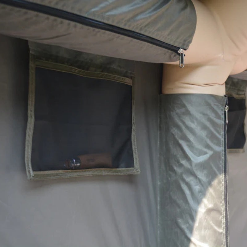 9.8 x13ft Inflatable Camping Tents with Hand Pump, Air Glamping Tents, Easy Setup Waterproof and Windproof Blow up Tent, 4 Seasons Oxford Cabin Tent with Mesh & Chimney Window. Army green-海智集-Default-