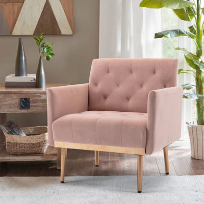 COOLMORE Accent Chair ,leisure single sofa with Rose Golden feet-海智集-Default-