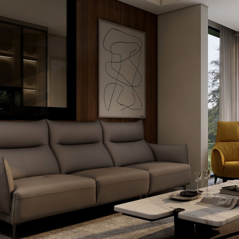 The Italian soft modern leather living room sofa is luxurious and comfortable-海智集-