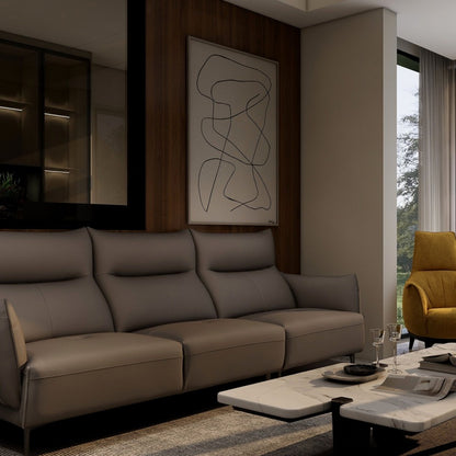 The Italian soft modern leather living room sofa is luxurious and comfortable-海智集-
