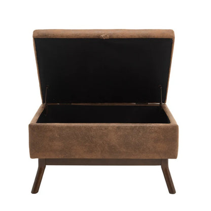 Mid-century modern square coffee table storage bench, assembled, suitable for living room, entryway and family room, used as a coffee table, stirrups, shoe bench-海智集-Default-