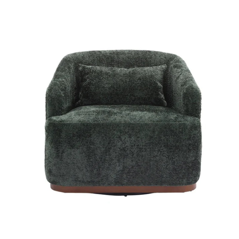 Elegant Swivel Barrel Chair, Comfy Accent Sofa Chair with 360 Degree Swivel, Chenille Fabric, Emerald, 31.5x31.5x27.56 inches-海智集-Default-