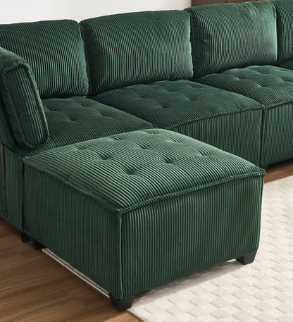 UNITED WE WIN Modular Sectional Sofa U Shaped Modular Couch with Reversible Chaise Modular Sofa Sectional Couch,6- Seat Convertible Sofa,Fit for Living Room-海智集-Default-