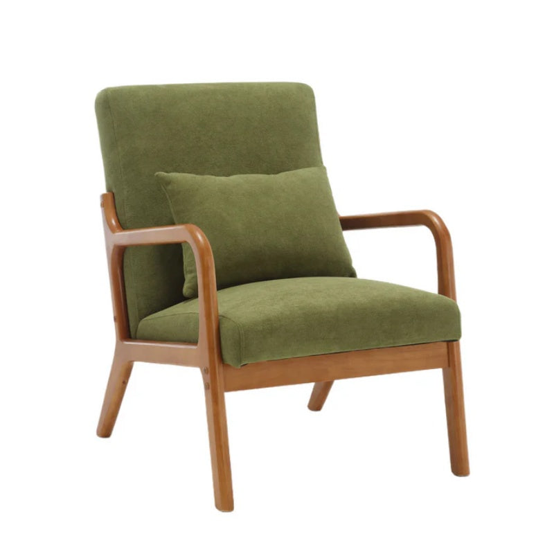 COOLMORE Modern Accent Chair, Solid Wood Padding Lounge Armchairs With One pillow for Living Room, Bedroom, Guest Room (Green)-海智集-Default-