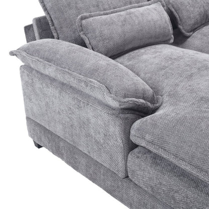 UNITED WE WIN Chenille, high quality sponge filling, solid wood frame, oversized four-seater, U-shaped combination sofa-海智集-Default-