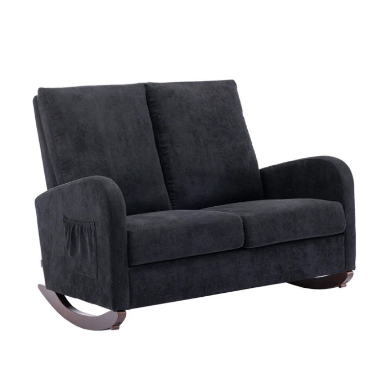 COOLMORE Rocking Chair Upholstered Mid Century Modern Rocker Oversized Wingback Armchair for Living Room-海智集-Default-
