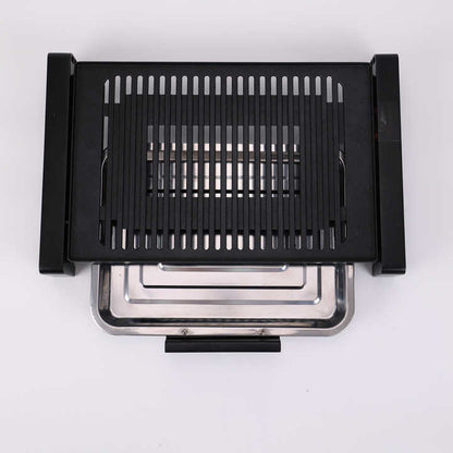 1805G-1 Nonstick Electric Heating Pot Electric Bbq Grill Hot Pot Double Indoor Top Table Smokeless Flat Pan Electric Bbq Grill-海智集-
