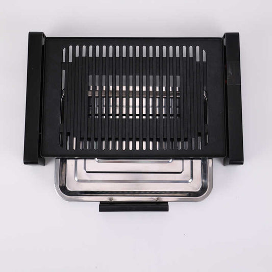 1805G-1 Nonstick Electric Heating Pot Electric Bbq Grill Hot Pot Double Indoor Top Table Smokeless Flat Pan Electric Bbq Grill-海智集-