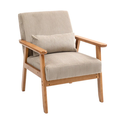 Leisure Chair with Solid Wood Armrest and Feet, Leisure chair, wood frame, velvet, solid rubber wood legs, Mid-Century Modern Accent chair, for Living Room Bedroom Studio chair,Two packs-海智集-Default-