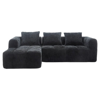 UNITED WE WIN 98.42-inch modular sectional sofa, modern modular L-shaped sofa with chaise longue, equipped with small side pockets and free of compression during installation.-海智集-Default-