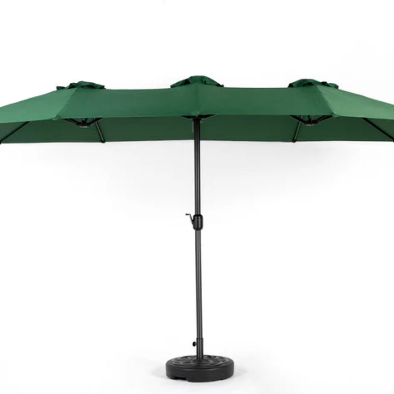 14.8 Ft Double Sided Outdoor Umbrella Rectangular Large with Crank ( Dark green)(No Base)-海智集-Default-