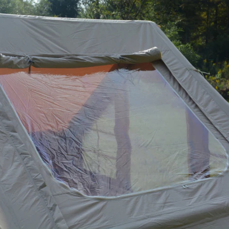Inflatable Camping Tent Easy Setup 4 Season Glamping Tent with High Performance Inflatable Structure 4-6 Persons Waterproof Windproof Outdoor Self-Supporting Blow up Tent Air Tent Portable House Beige-海智集-Default-