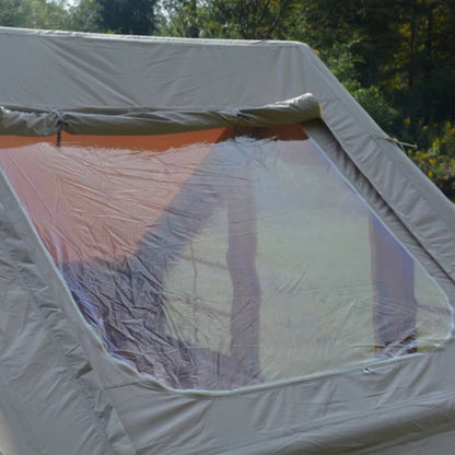 Inflatable Camping Tent Easy Setup 4 Season Glamping Tent with High Performance Inflatable Structure 4-6 Persons Waterproof Windproof Outdoor Self-Supporting Blow up Tent Air Tent Portable House Beige-海智集-Default-