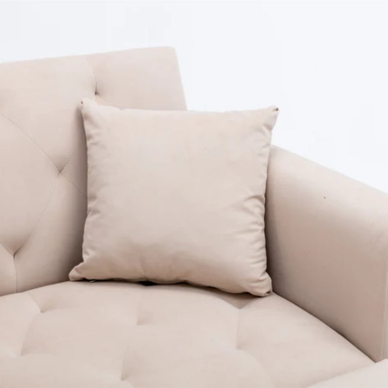 COOLMORE fashionable and classic style chaise lounge chair / accent chair for Living Room, bedroom (Beige velvet)-海智集-Default-