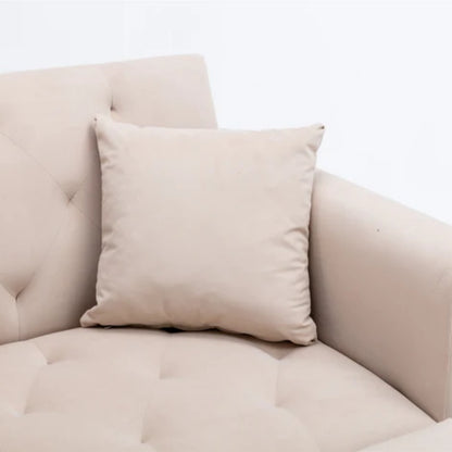 COOLMORE fashionable and classic style chaise lounge chair / accent chair for Living Room, bedroom (Beige velvet)-海智集-Default-