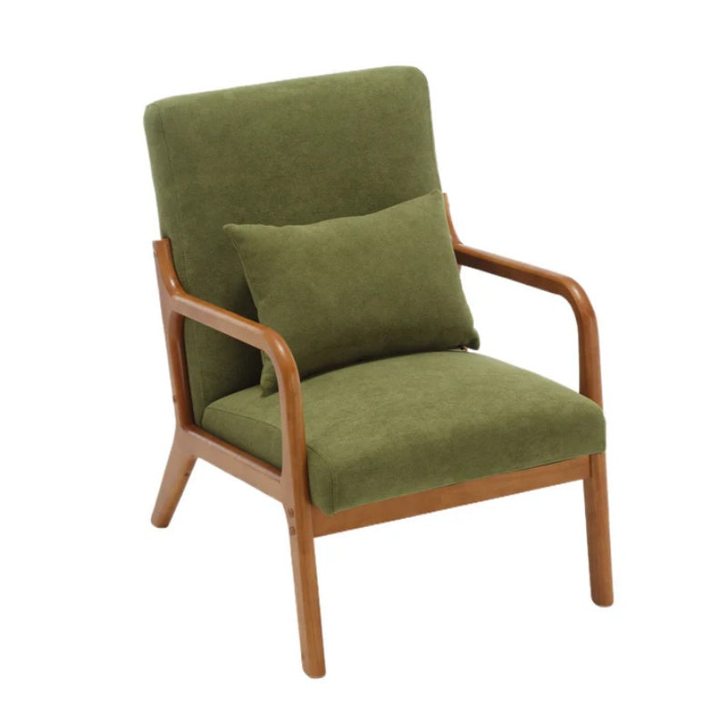 COOLMORE Modern Accent Chair, Solid Wood Padding Lounge Armchairs With One pillow for Living Room, Bedroom, Guest Room (Green)-海智集-Default-