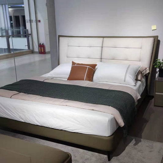 Luo LAN Series - Genuine Leather Bed -2202# (Single bed without bedside table)-海智集-