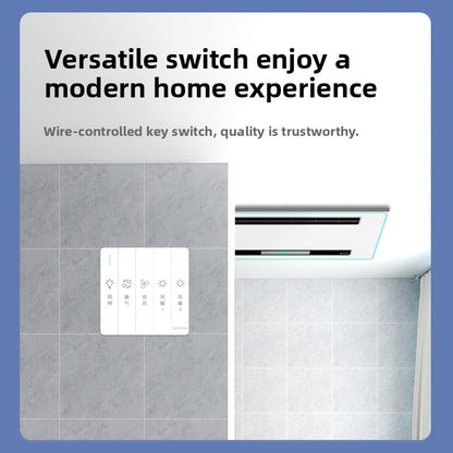 Saihua Bathroom Heater Integrated Ceiling Special Ventilation Heating Lighting Blowing Integrated Heater Bathroom Warm Air-Kitchen & Bathroom-海智集-Key Switch [2850W Dual Core Power]-300X600-
