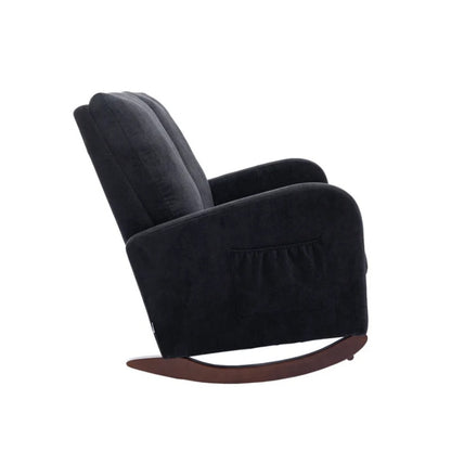 COOLMORE Rocking Chair Upholstered Mid Century Modern Rocker Oversized Wingback Armchair for Living Room-海智集-Default-