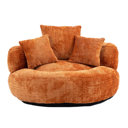Lazy Sofa Durable Comfort Lounger High Back Bean Bag Chair for Adults and Kids, Indoor & Outdoor, Orange Chenille-海智集-Default-
