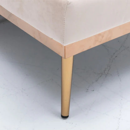 COOLMORE fashionable and classic style chaise lounge chair / accent chair for Living Room, bedroom (Beige velvet)-海智集-Default-