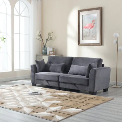 UNITED Modular Sectional Sofa L Shaped Modular Couch with Reversible Chaise Modular Sofa Sectional Couch with Storage Seats-海智集-Default-