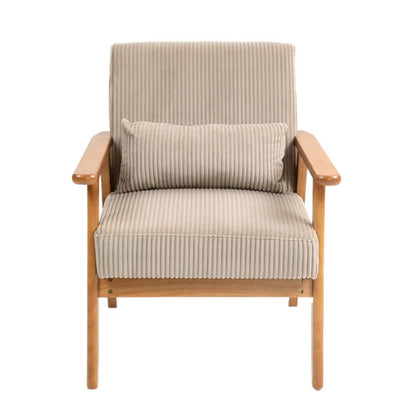 Leisure Chair with Solid Wood Armrest and Feet, Leisure chair, wood frame, velvet, solid rubber wood legs, Mid-Century Modern Accent chair, for Living Room Bedroom Studio chair,Two packs-海智集-Default-