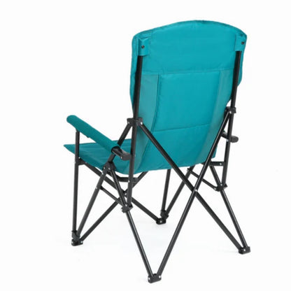 High Back Heavy Duty Lawn Chair Support 250LBS, Portable Collapsible Chair with Cup Holder -Blue-海智集-Default-