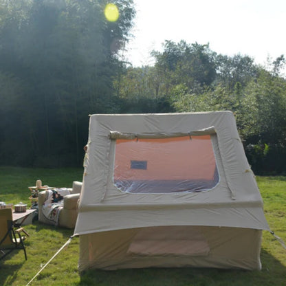 Inflatable Camping Tent Easy Setup 4 Season Glamping Tent with High Performance Inflatable Structure 4-6 Persons Waterproof Windproof Outdoor Self-Supporting Blow up Tent Air Tent Portable House Beige-海智集-Default-