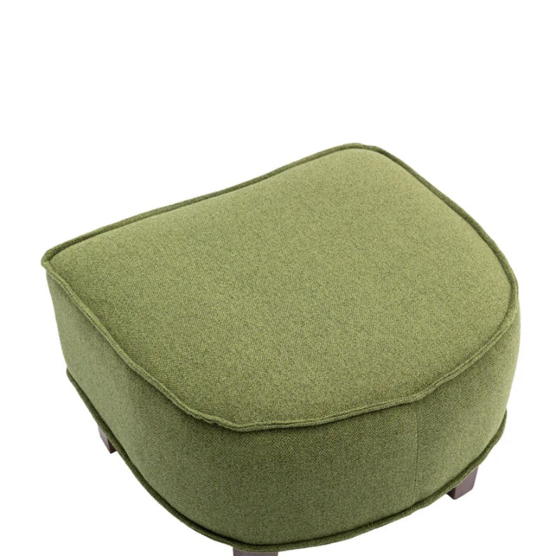 COOLMORE Accent Chair with Ottoman, Mid Century Modern Barrel Chair Upholstered Club Tub Round Arms Chair for Living Room-海智集-Default-