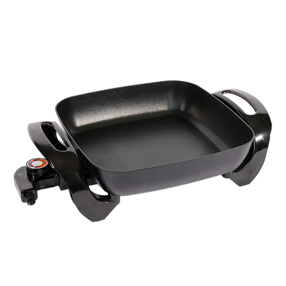 Multifunctional 1500w 28X28cm Aluminum Non Stick Smokeless Electric Frying Pan 6cm Deep Skillet-海智集-