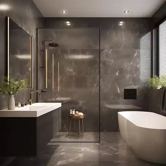 Luxury Waterproof Bathroom Decorative Wpc Wallpapers Wall Panels Interior Spc Marble Wall Covering Panel Board Tiles-海智集-