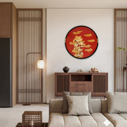 3D Floral Embossed Wall Decor - New Chinese Style Handmade Texture Art-海智集-