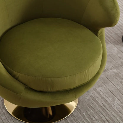 360 Degree Swivel Cuddle Barrel Accent Chairs, Round Armchairs with Wide Upholstered, Fluffy Fabric Chair for Living Room, Bedroom, Office, Waiting Rooms-海智集-Default-