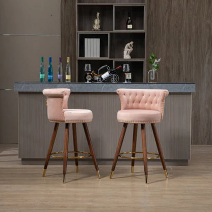 COOLMORE Swivel Bar Stools with Backrest Footrest ，with a fixed height of 360 degrees-海智集-Default-