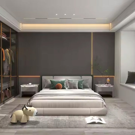 Hot in the USA Solid Core Wpc Decorative Interior Soundproof Bedroom Pvc Leather Grain Panels Wall-海智集-