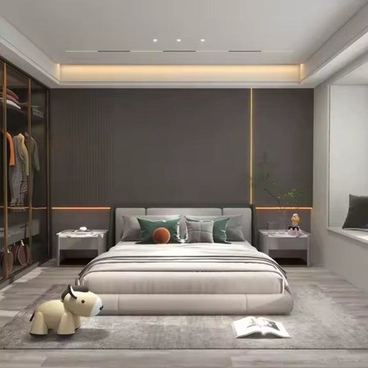 Hot in the USA Solid Core Wpc Decorative Interior Soundproof Bedroom Pvc Leather Grain Panels Wall-海智集-