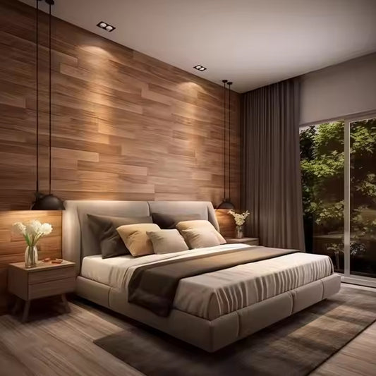 Interior Wpc Spc Solid Core Style pink Plastic Peel and Stick Wood Hpl Wall Panels Board-海智集-