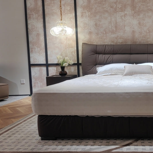 Hand-Stitched Leather Bed with Whisper-Quiet Adjustment-海智集-