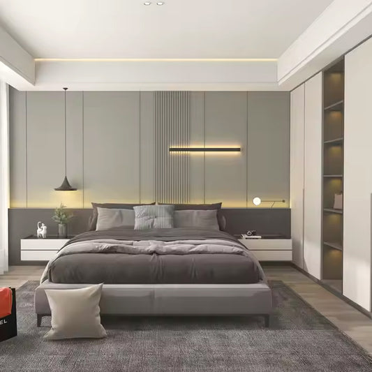 OEM Vinyl Bedroom Fabric Room Tv Modern Luxury Wpc Interior Wood Indoor Wall Board Panel-海智集-