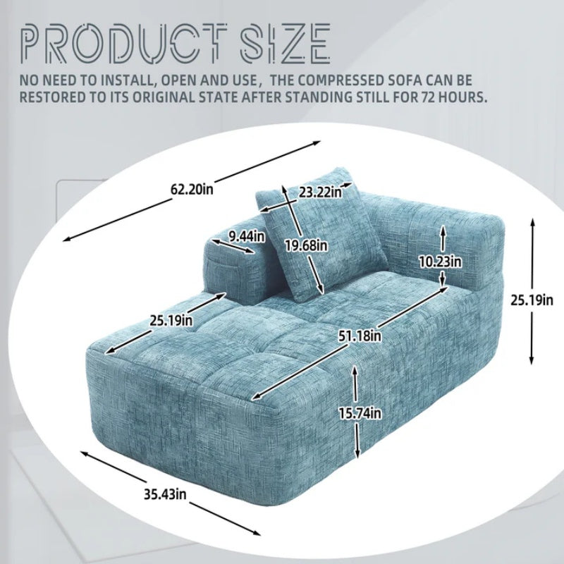 UNITED WE WIN Chenille Loveseat Sofa,Minimalist Modular Couches Sleeper for Living Room Bedroom Apartment Lounge-海智集-Default-