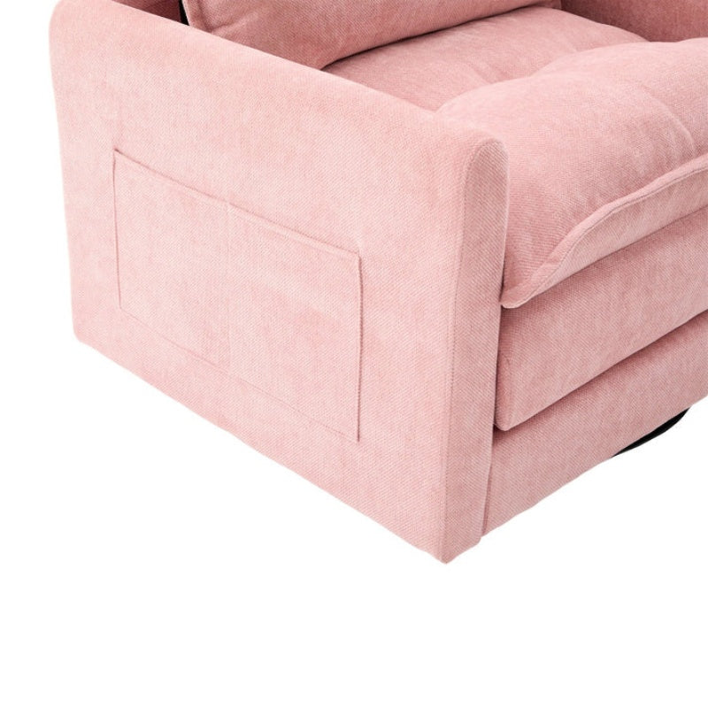 UNITED WE WIN Swivel Barrel Chair - Mid Century Modern Chair, Thick Padded Arm Chair with Solid Metal Base, Comfortable Single Sofa Chair, Swivel Accent Chair for Living Room Bedroom-海智集-Default-