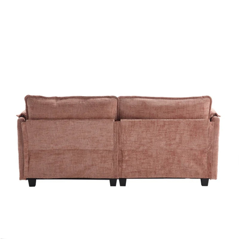 UNITED WE WIN Chenille fabric, solid construction, the overall structure of the sofa is stable, detachable armrests, two foot stools and two-seat sofa with side pockets-海智集-Default-