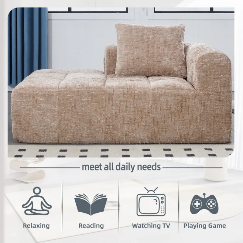 UNITED WE WIN Chenille Loveseat Sofa,Minimalist Modular Couches Sleeper for Living Room Bedroom Apartment Lounge-海智集-Default-
