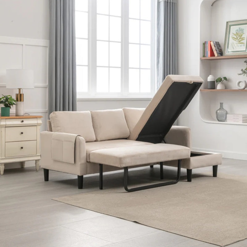 UNITED WE WIN Sectional Sofa Reversible Sectional Sleeper Sectional Sofa with Storage Chaise-海智集-Default-