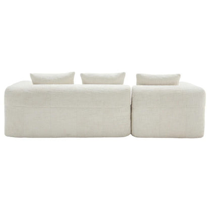 UNITED WE WIN 98.42-inch modular sectional sofa, modern modular L-shaped sofa with chaise longue, equipped with small side pockets and free of compression during installation.-海智集-Default-