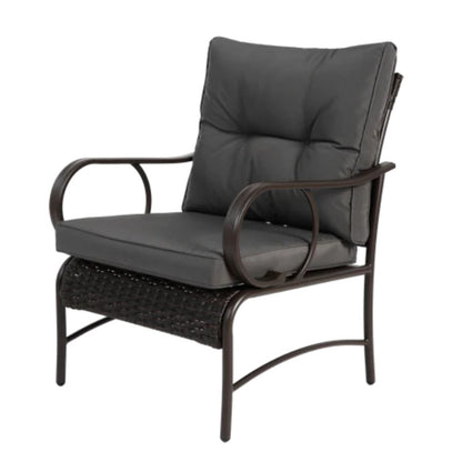 3 Pieces Patio Set Outdoor Wicker Furniture Sets Modern Rattan Chair Conversation Sets with Coffee Table-海智集-Default-